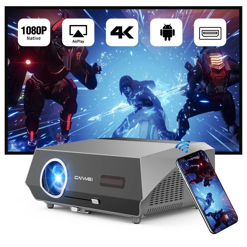 Datashow Projetor 4k 80000 lumens Android WIFI Auto Focus Keystone Correction 1080P Full HD Video Daylight  Beam Proyector 빔프로젝터