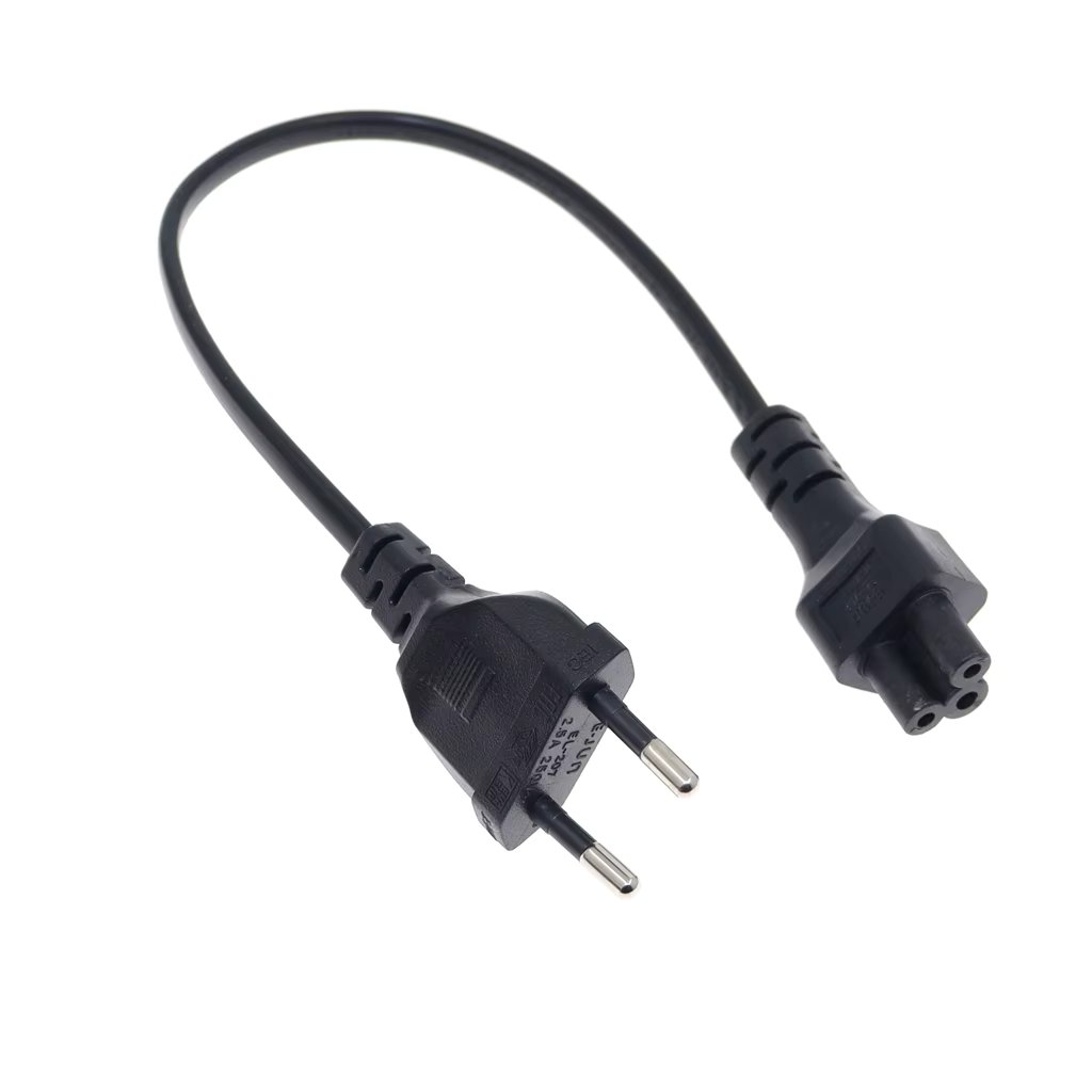 European Power Adapter Cord Cable 30cm EU Plug 2 Pin Male To IEC 320 C5 For Notebook Power Supply