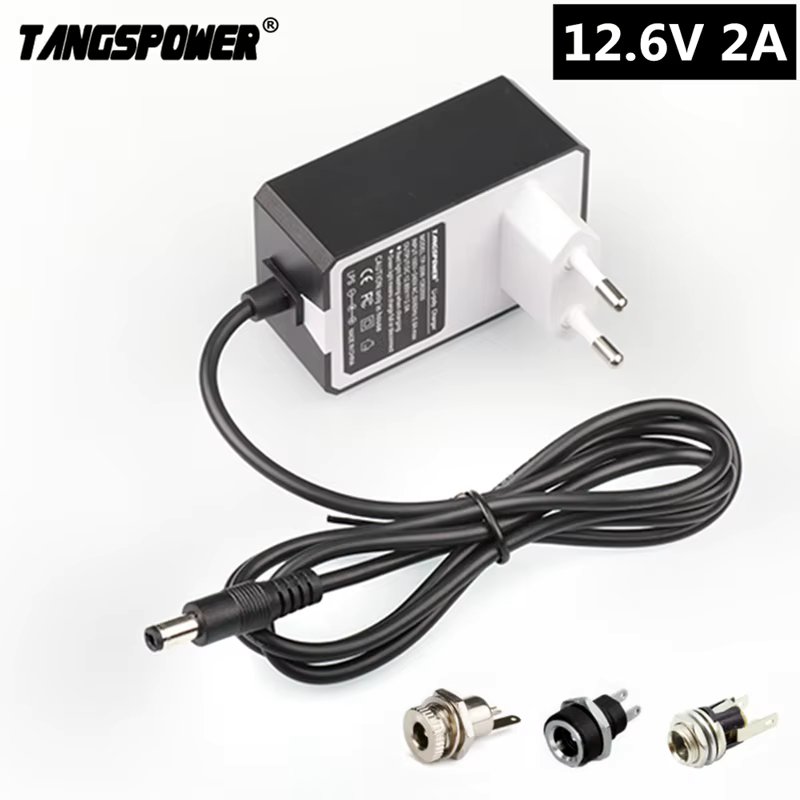 12.6V 2A 18650 Lithium Battery Charger For 12V 3Series Li-ion Battery Polymer Smart Charger 18650 Battery Pack 5.5mm x 2.1mm DC