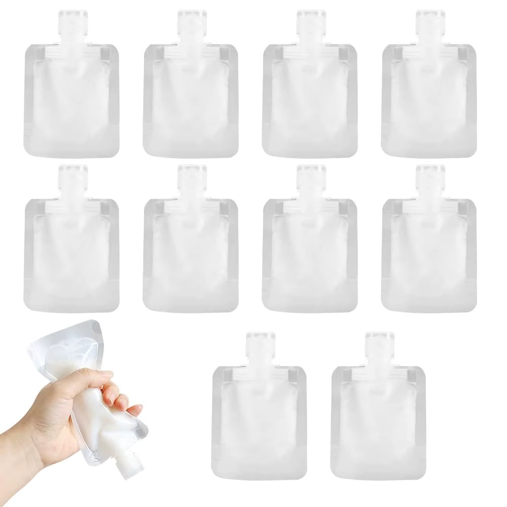 10Pcs 30/50/100ML Thickened Travel Subpackage Cosmetic Lotion Shower Gel Shampoo Portable Facial Cleanser Storage Organizer Bag