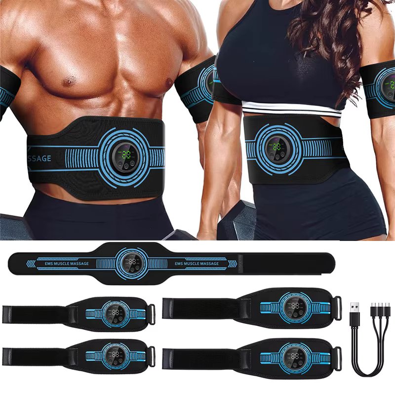 EMS Muscle Stimulation Belt Electric ABS Stimulator Trainer EMS Abdominal Exerciser Toning Belts Arm Leg Back Fitness Massager