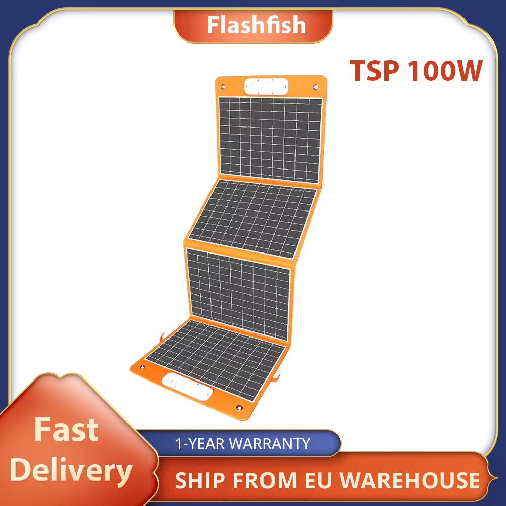 Flashfish TSP 18V/100W Foldable Solar Panel Portable Solar Charger with DC/USB Output