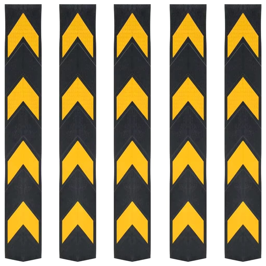 5 Pcs 80cm Reflective Rubber Corner Guards - Impact Protection Bumpers