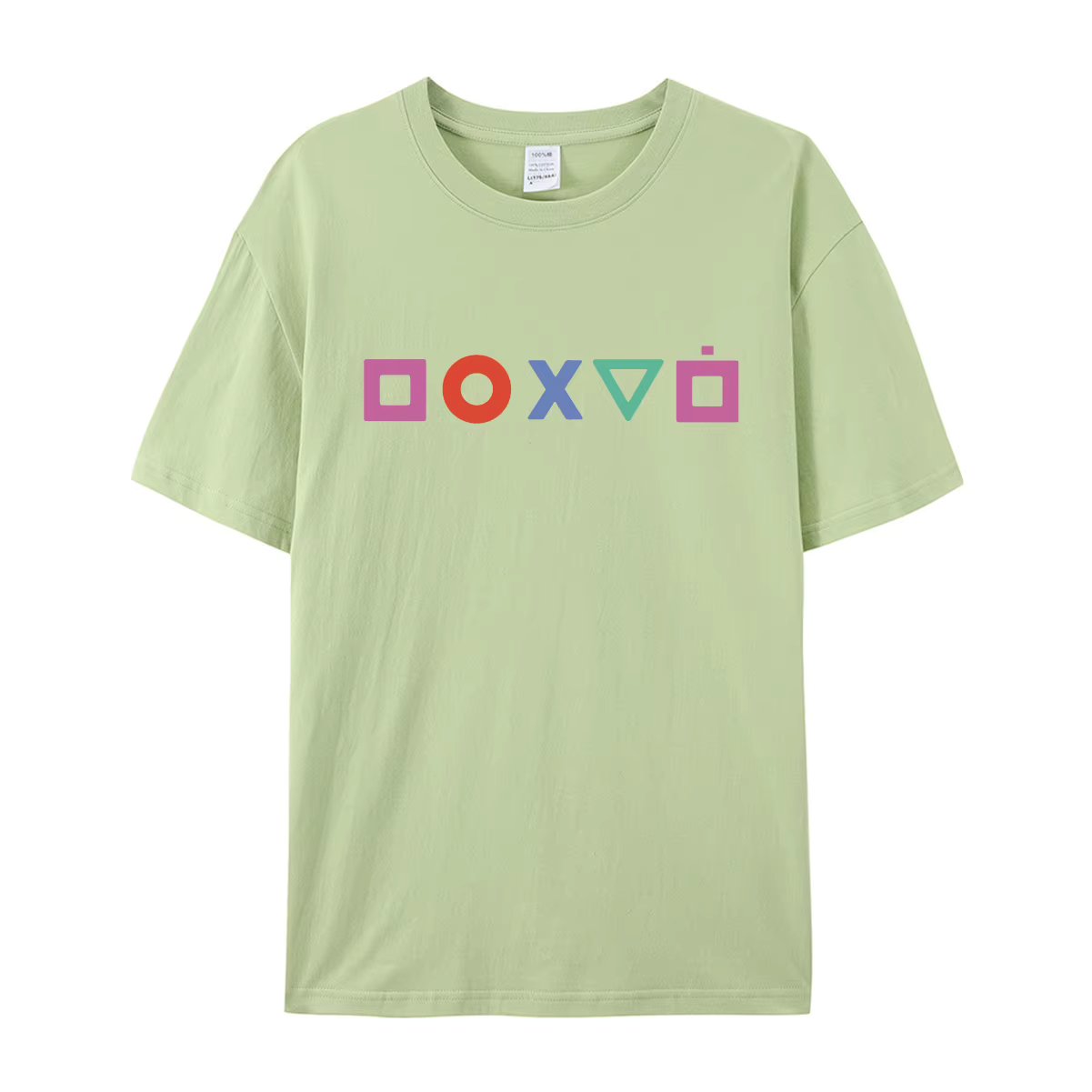 Mint Green Unisex 100% Cotton Shirt Summer Cool Elegant Tee Classic Boutique Simple Design Four Seasons Unisex Large T-Shirt