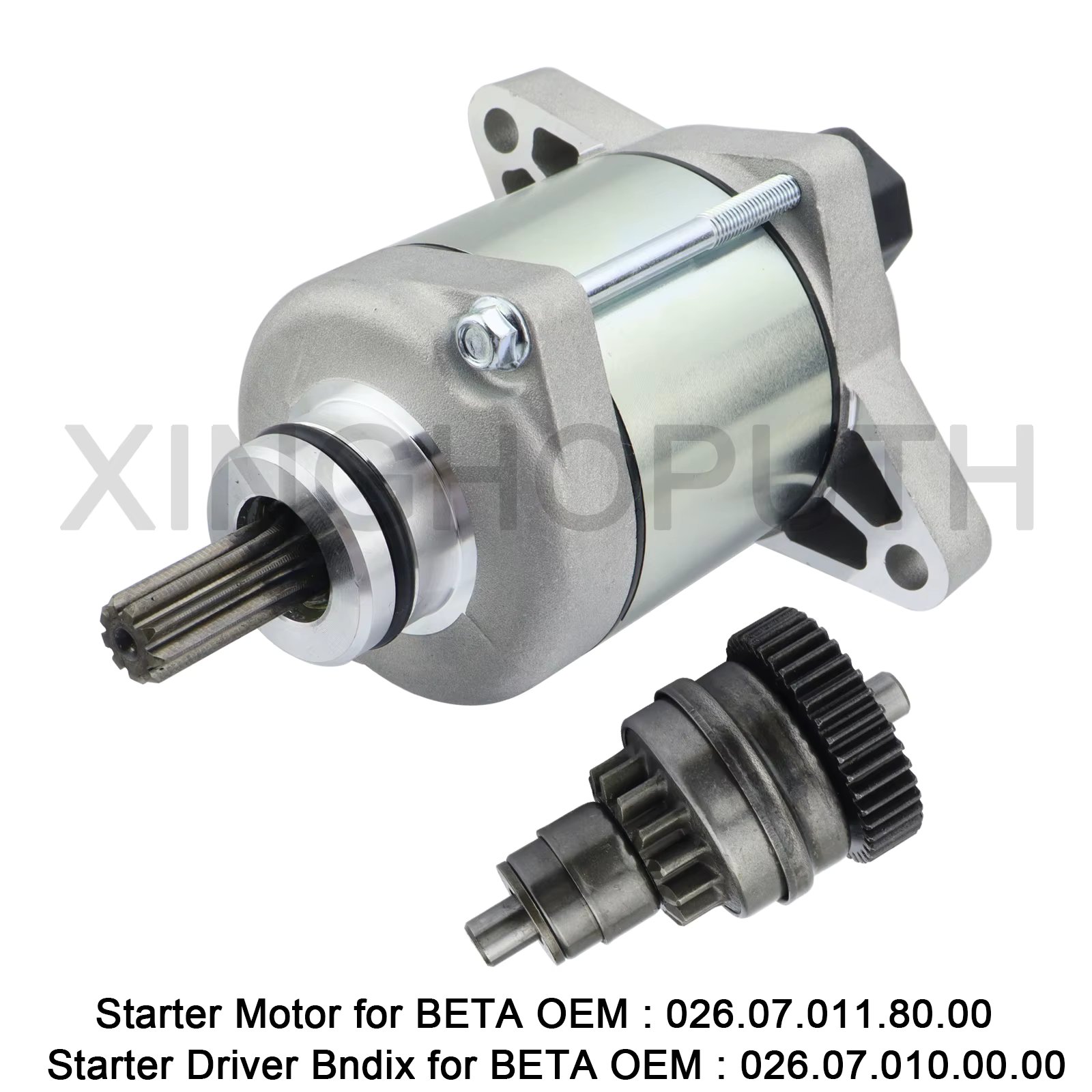 2PCS Starter Motor And Bendix Set for BETA 250RR 300RR 300RX 250 300 Xtrainer for BETA OEM : 026.07.011.80.00 ; 026.07.010.00.00