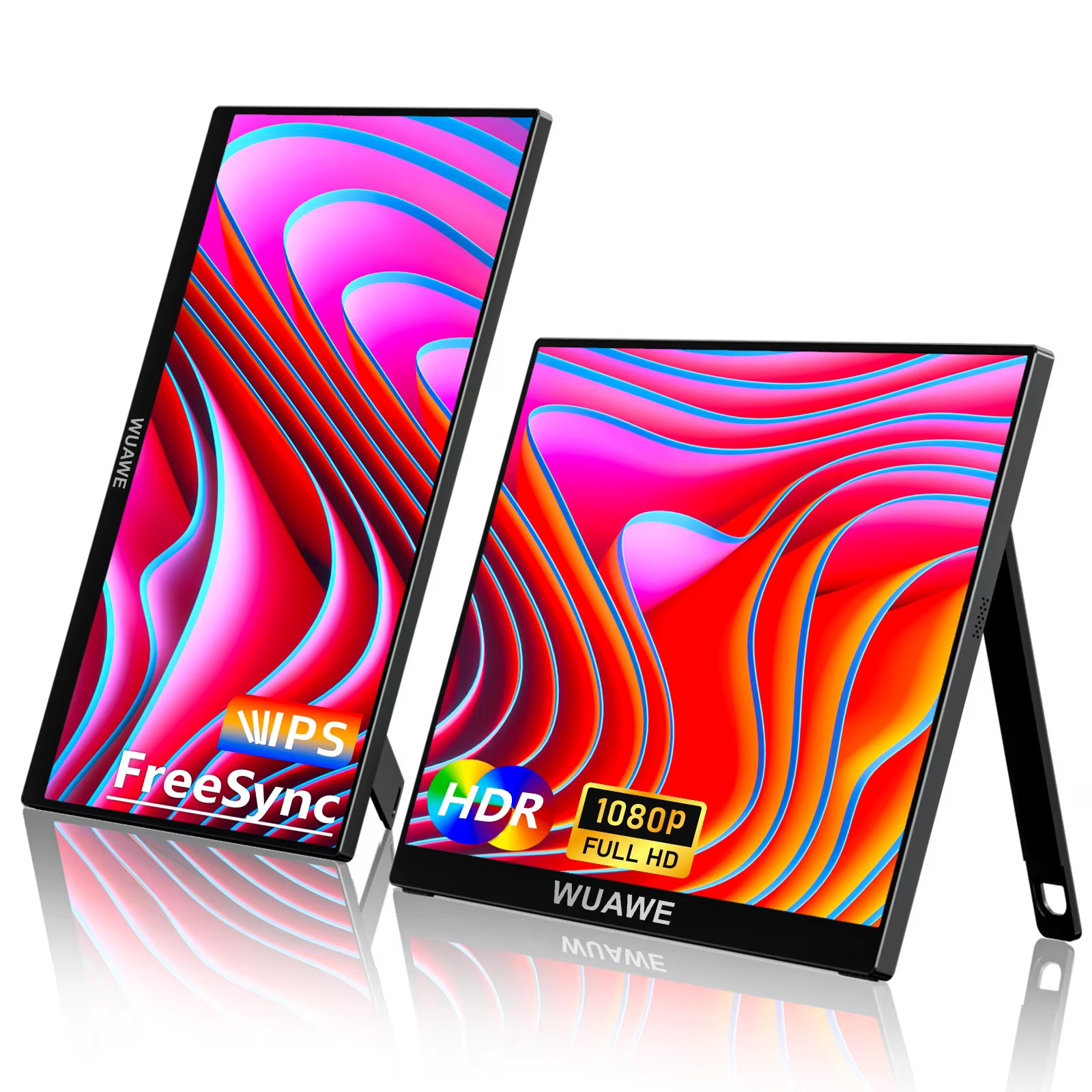 Highly Popular 15.6inch Portable Monitor 1920*1080 16:9 USB-C HDMI External Auxiliary Computer Monitor with Built-in Metal Stand