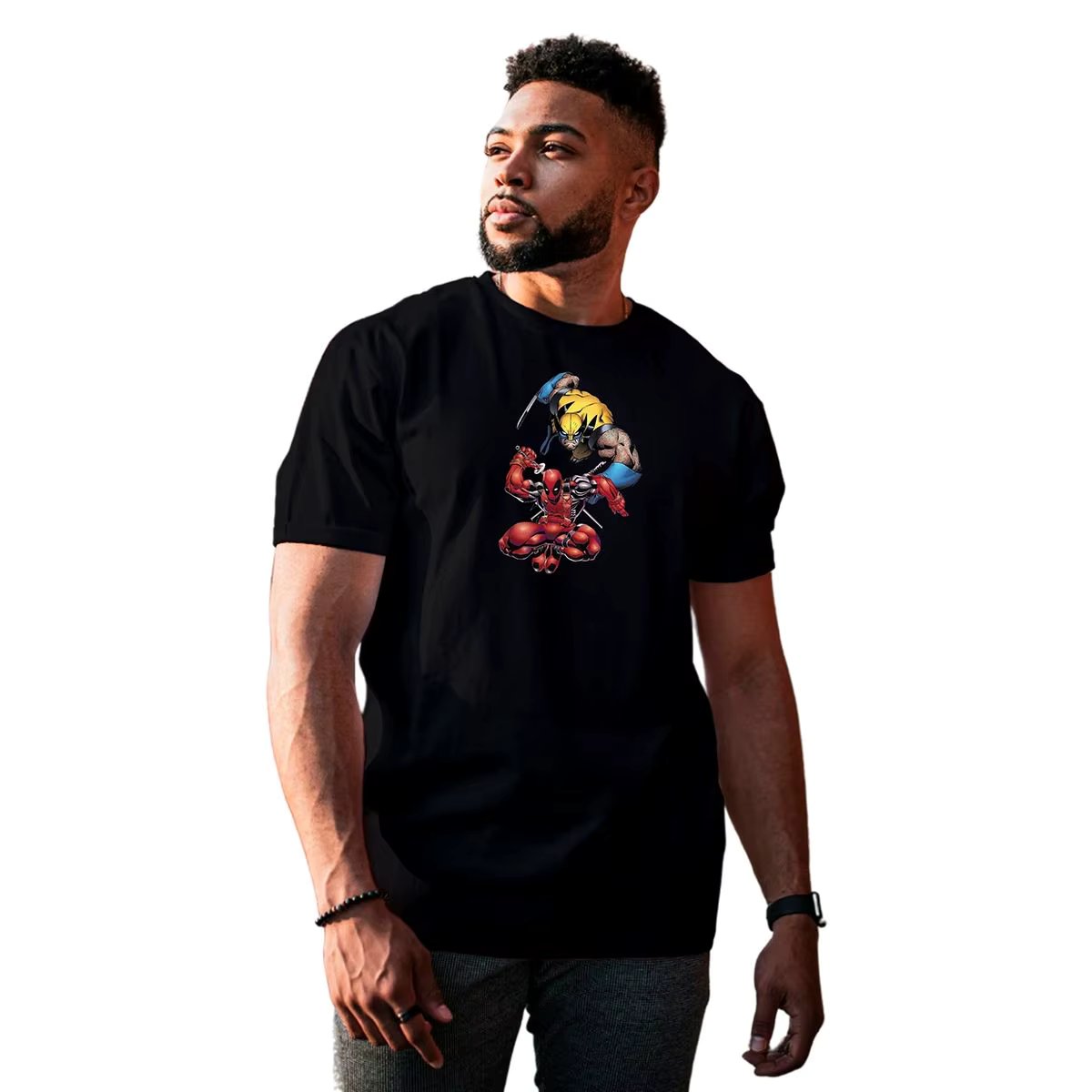 Deadpool and Wolverine Pair casual summer men's T-shirt