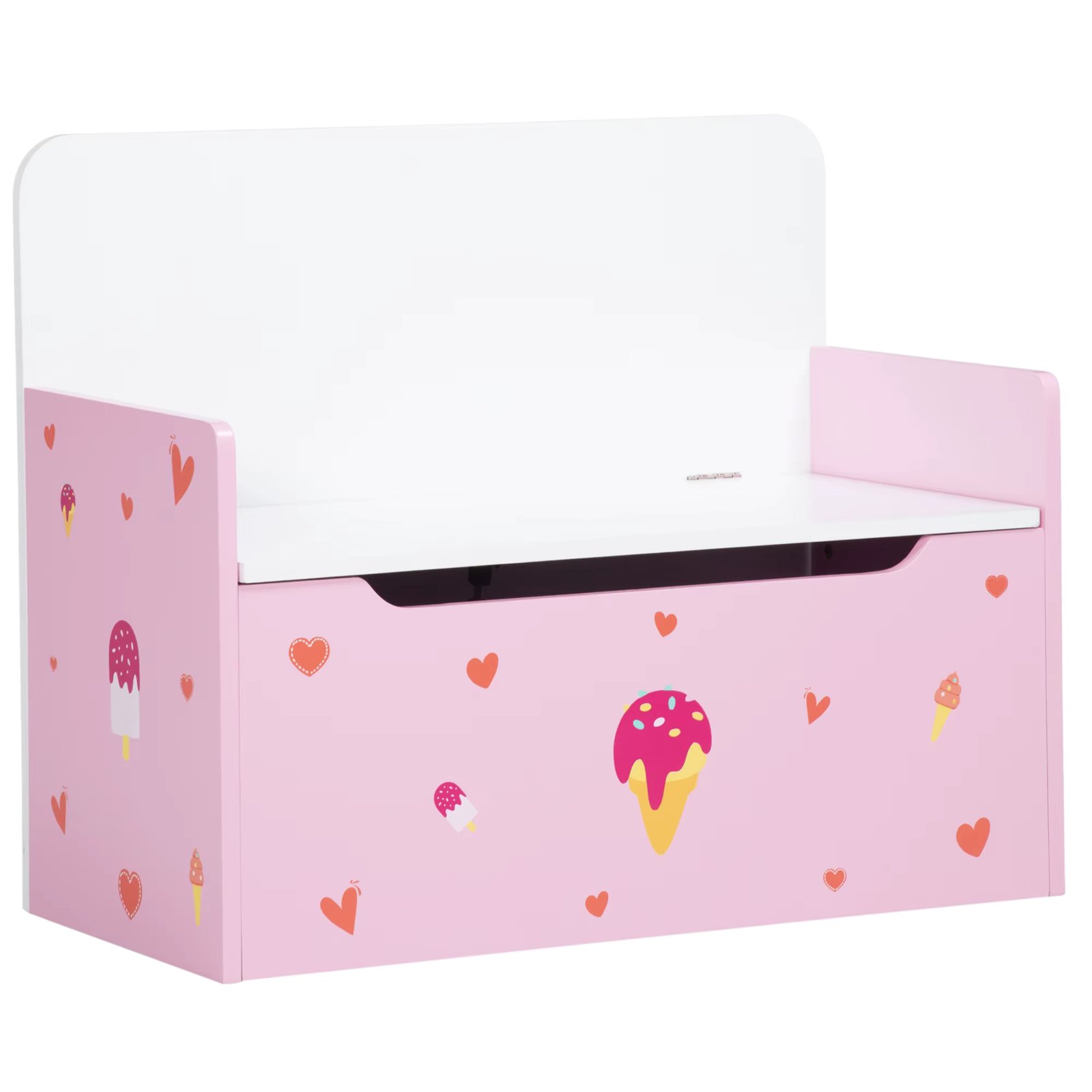 ZONEKIZ 2 in 1 + 18-month Children's Toy Trunk Magnetic Closure Lid Children's Storage Bank for Bedroom Game Room Loading 50 kg 60x30x50 cm Pink