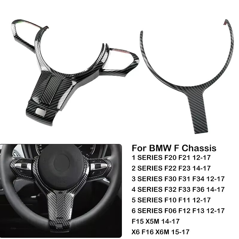Car Steering Wheel Panel Decoration Cover Trim Moulding Sticker For BMW F Chassis 1 /2/3/4/5/6 SERIES F20 F21 F22 F23 F30 F31