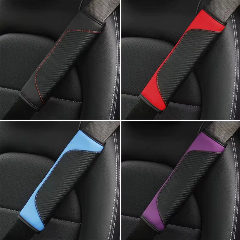 PU Leather Safety Seat Belt, Shoulder Cover, Breathable Protection, Padding Pad, Interior Access, Car Accessories, 2Pcs