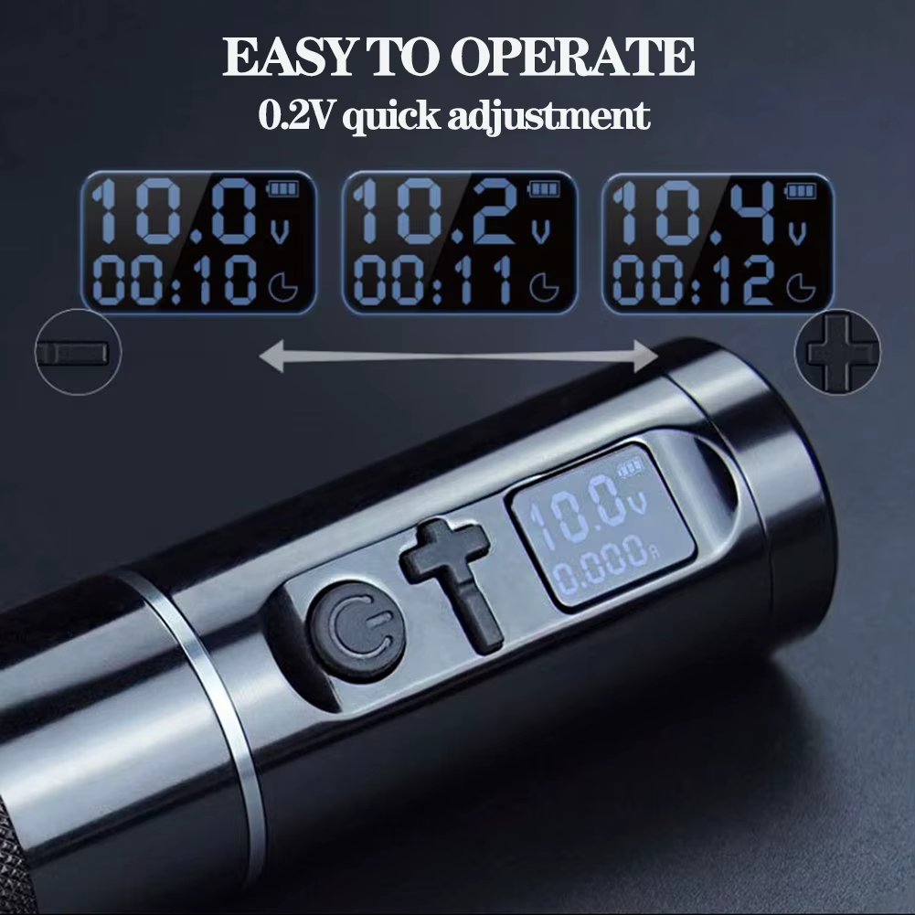 Professional Wireless Tattoo Machine Rotary Battery Pen Strong Coreless Motor LCD Digital Display Tattoo Equipment Tool