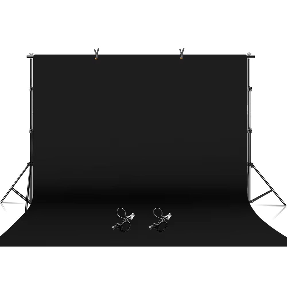 SH 2.6x3M Photo Video Studio Backdrop Background Stand With Cloth,Adjustable Telescopic Background Support System with Carry Bag