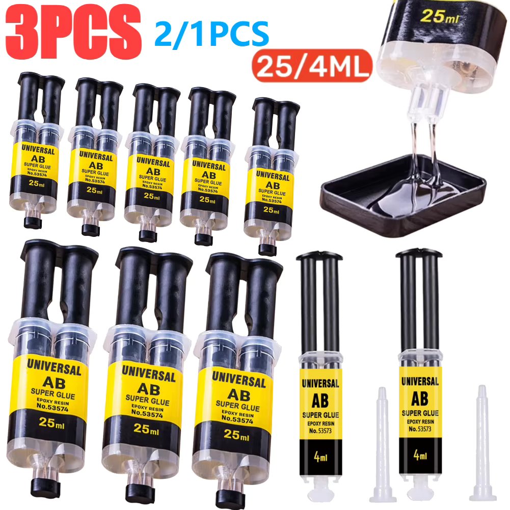 1-5Pcs Epoxy Resin AB Glue Office 2 Minutes Curing Firm Long-lasting Reliable Resin Strong Glue AB Glue Adhesive Super Liquid