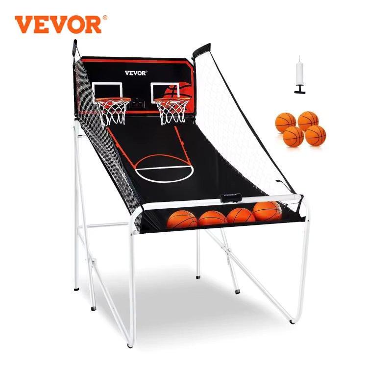 VEVOR Foldable Basketball Arcade Game 2 Player Indoor Basketball Game Home Dual Shot Sport w/ 4 Balls 8 Game Modes for Kid Adult