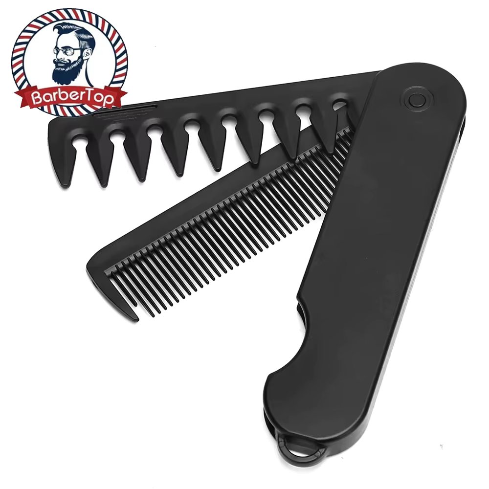Multifuncional Portable Plastic Folding Pocket Combs Barber Men Oil Head Beard Combs Hair Styling Wide Tooth Combs