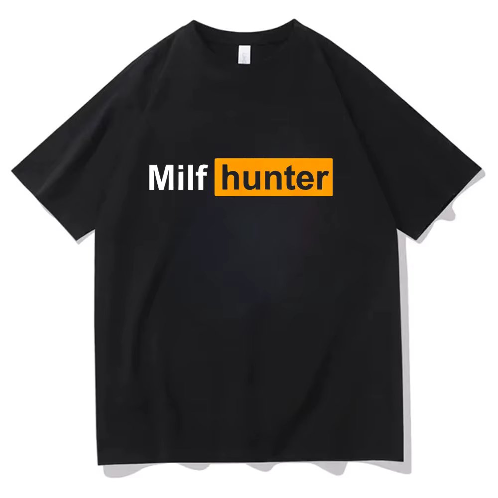 MILF Hunter i love my boyfriend High Quality Cotton Tee funny men t shirt streetwear male clothing