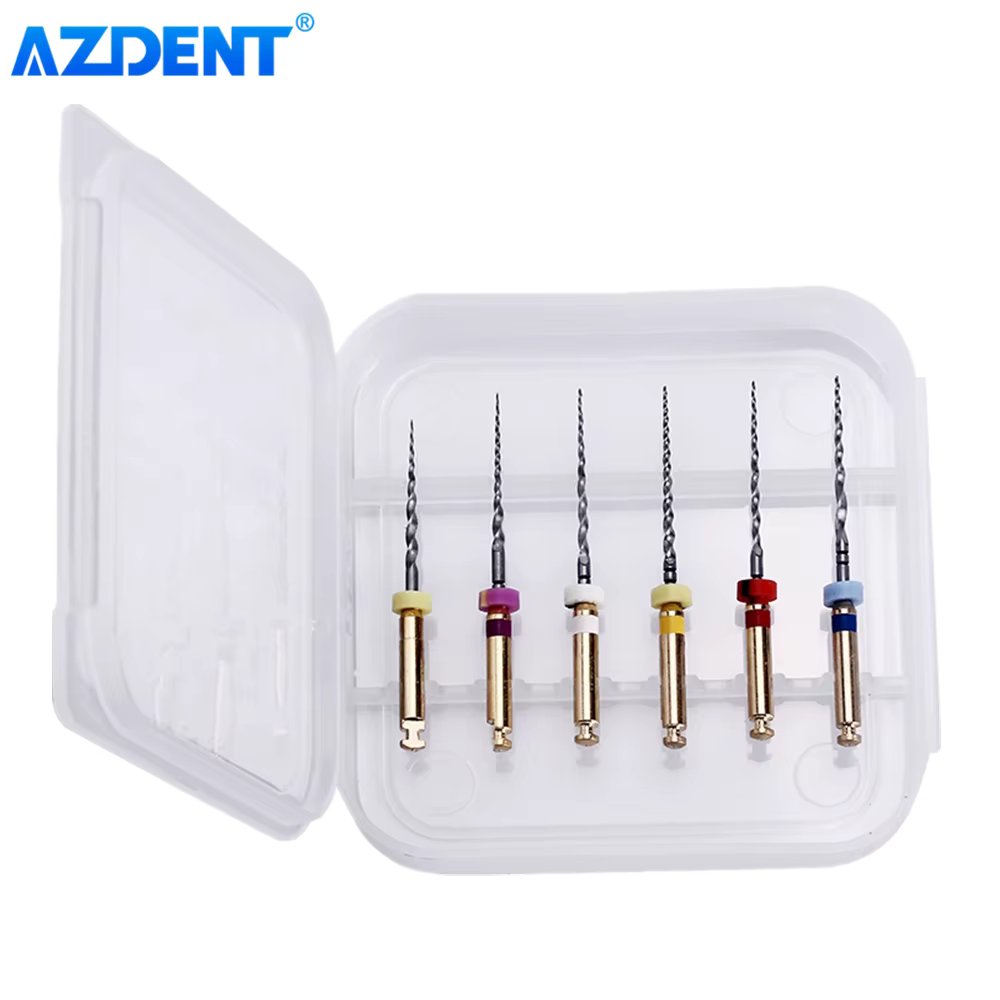 Dental Engine Use NiTi Super Rotary File AZDENT Endondontic Root Canal Files 21mm/25mm SX-F3 6Pcs/Box Dentist Tool Instrument