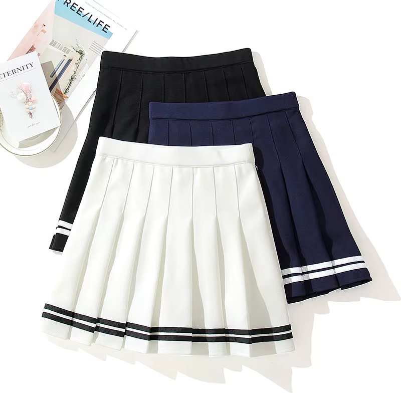 High-Waisted Skirt Elastic Pink Fairy Grunge Black Mini Pleated Skirt Woman Fashion 2022 Summer Clothes School Girl Uniform