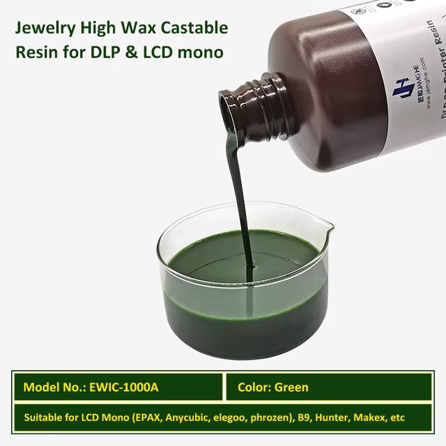 JamgHe High Wax Plus Jewelry Castable Resin EWIC-3000A for 2k 4k 6k 8K 12K Mono LCD and DLP 3d Printers