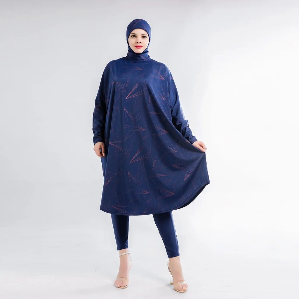 Muslim Burkini Swimming Suit For Women Modest Swimwear Long Sleeve Plus Size Abaya Abayas Swimsuit Cover Ups Bat Shirt Hijab