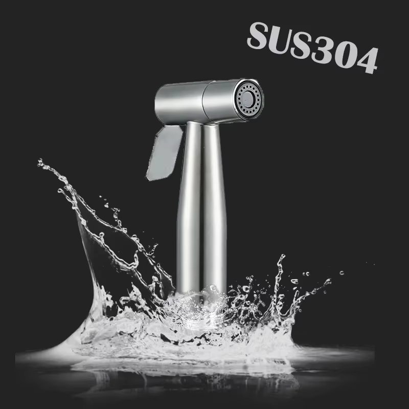 Stainless Steel Portable Bathroom Outdoor Cleaning Booster Flushing Device Bathroom Seat Toilet Spray Gun