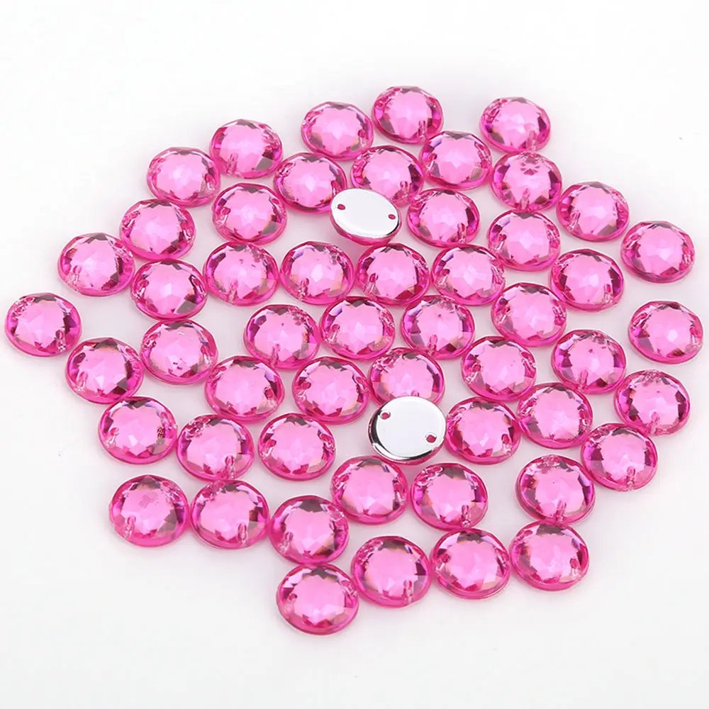 TPSMOC Colorful Acrylic crystal 8mm 10mm 12mm nice colors Sew on rhinestone Flatback beads bags wedding dress diy
