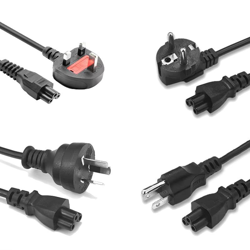 US EU UK BR AU Plug Power Cord 3 Pin Prong C5 Cloverleaf American USA Power Cable Cord 1.5m 4ft For AC Adapters Laptop Notebook