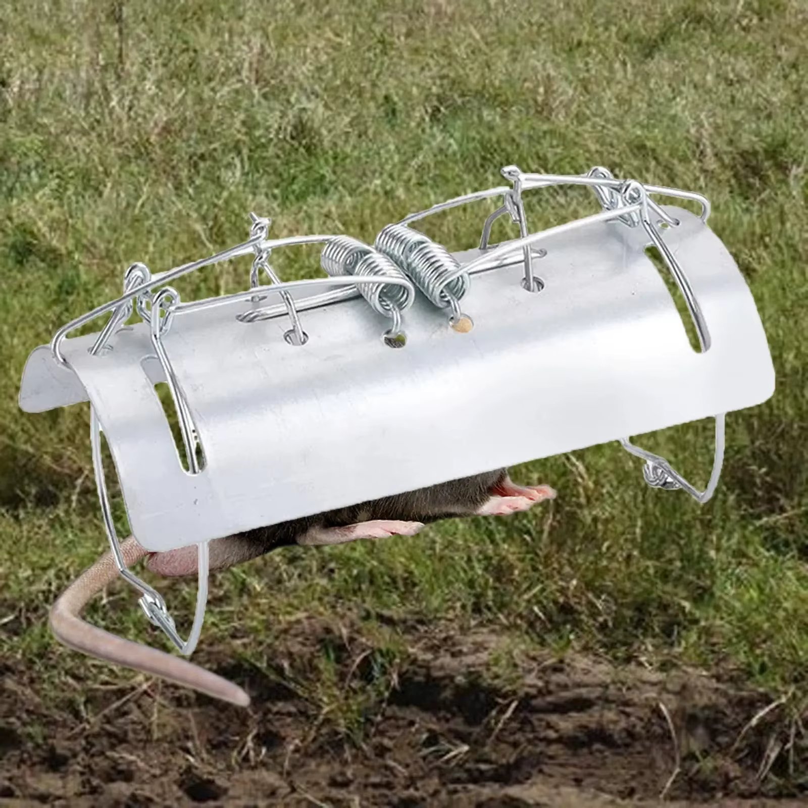 Outdoor Humane Galvanized Steel Mole Gopher Tunnel Trap Catcher