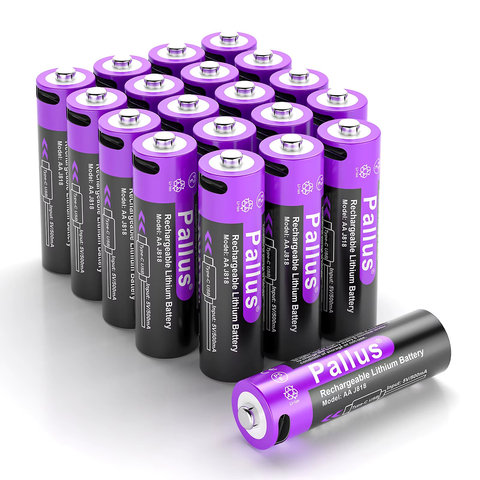 Pallu 1.5V AA Lithium Battery USB Type C Charging Rechargeable Battery 3350mWh 1.5v aa Liion battery For Wireless Camera Toy Car