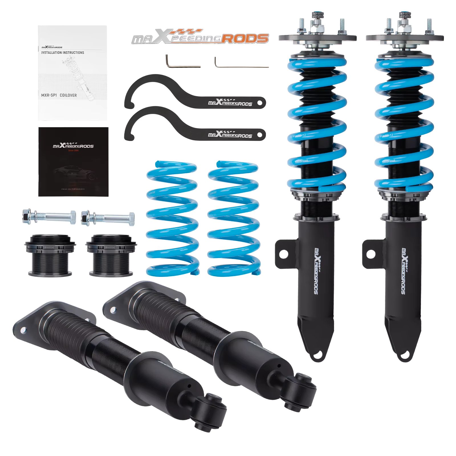 Maxpeedingrods COT6 Shock Struts Coilover Kit For Dodge Charger 06-10 SRT-8 RWD Adjustable Height & Damper Lowering Coilover