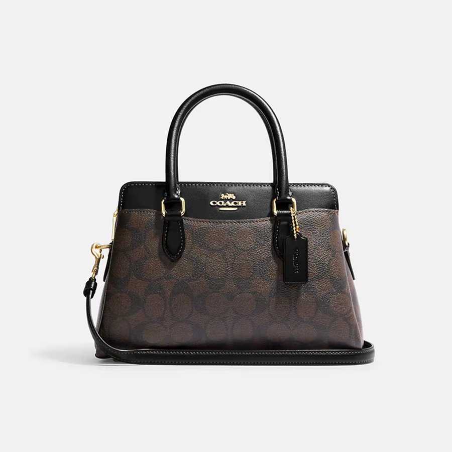 Coach Mini Darcie Carryall Bag Leather Tote Bag Top Handle Satchel Bags For Women,CH174 IMAA8