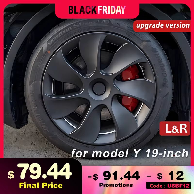 4PCS Hub Cap Original Car Replacement Wheel Cap 19-Inch Automobile Hubcap Full Rim Cover Accessories for Tesla Model Y 2018-2024