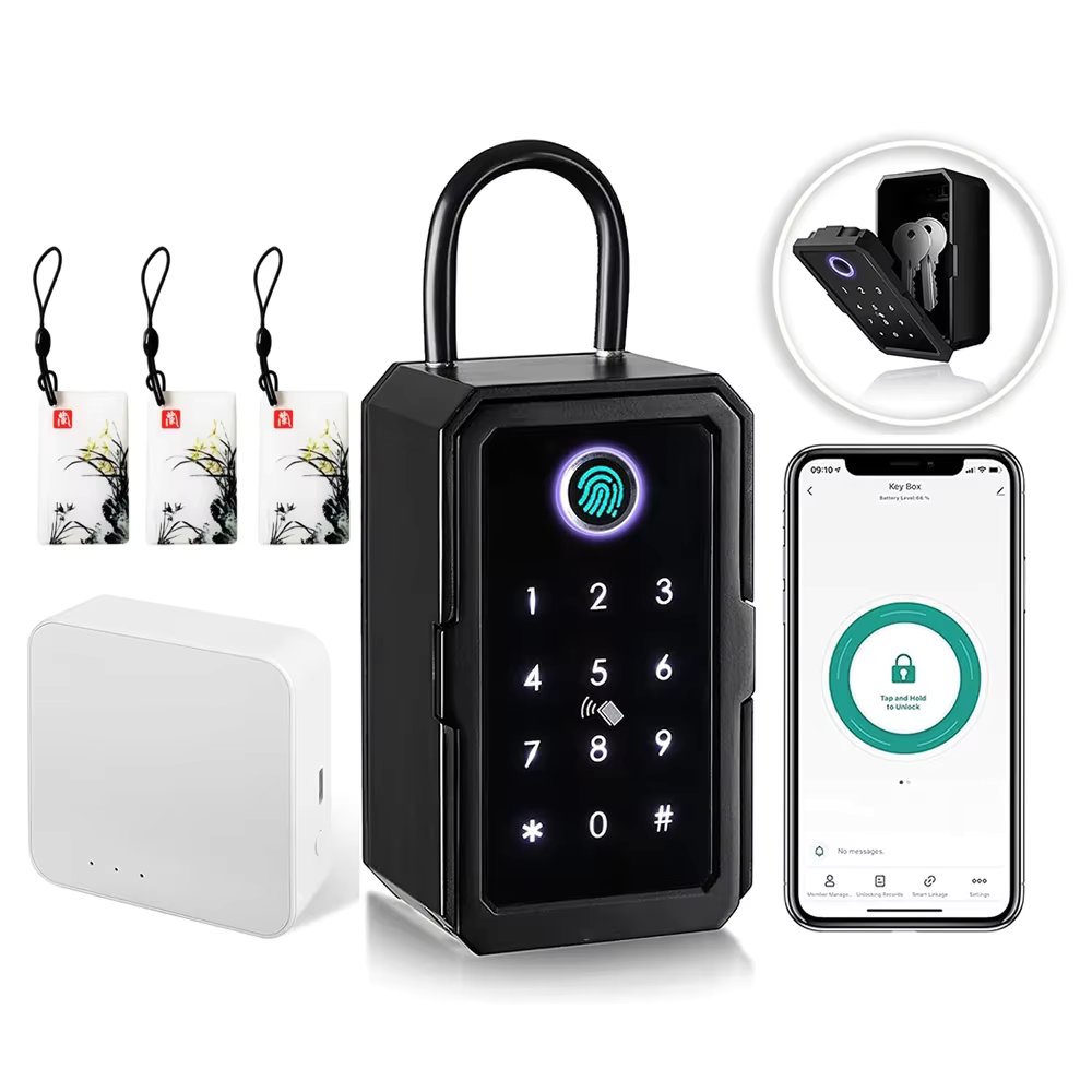 Tuya/TTlock App Control Fingerprint Lock Box For Anywhere Access Bluetooth Connect Wifi Smart Locks
