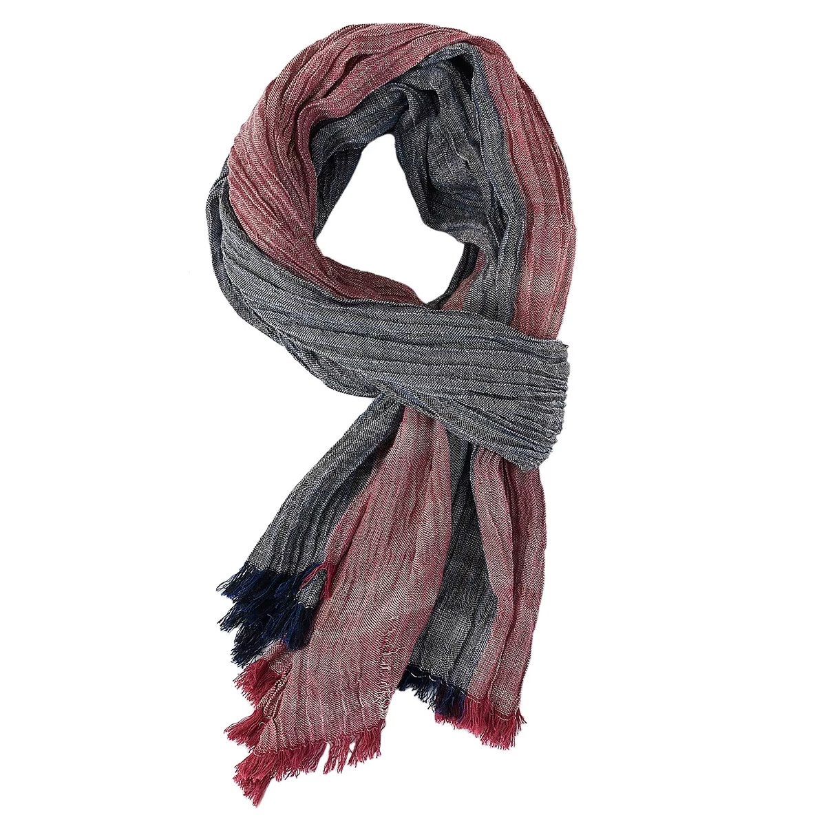 Autumn Winter Men Scarf Cotton Linen Striped Men's Scarves Warm Pashmina Neckerchief Fashion Male Brand Bufandas Shawls