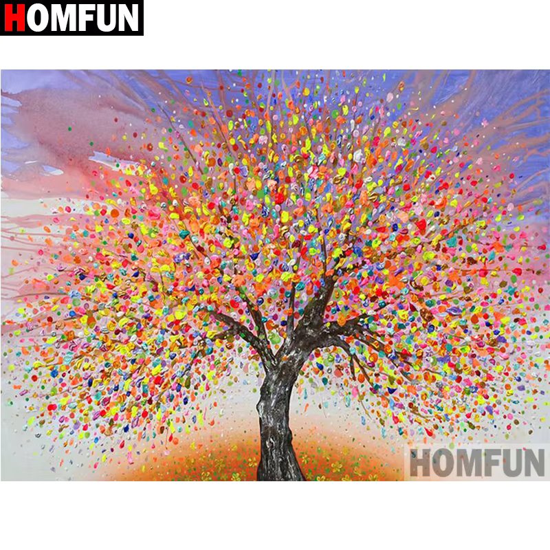 HOMFUN Diamond Embroidery "Tree landscape" Pattern DIY 5D Diamond Painting Needlework Cross Stitch Full Drill Painting A30037