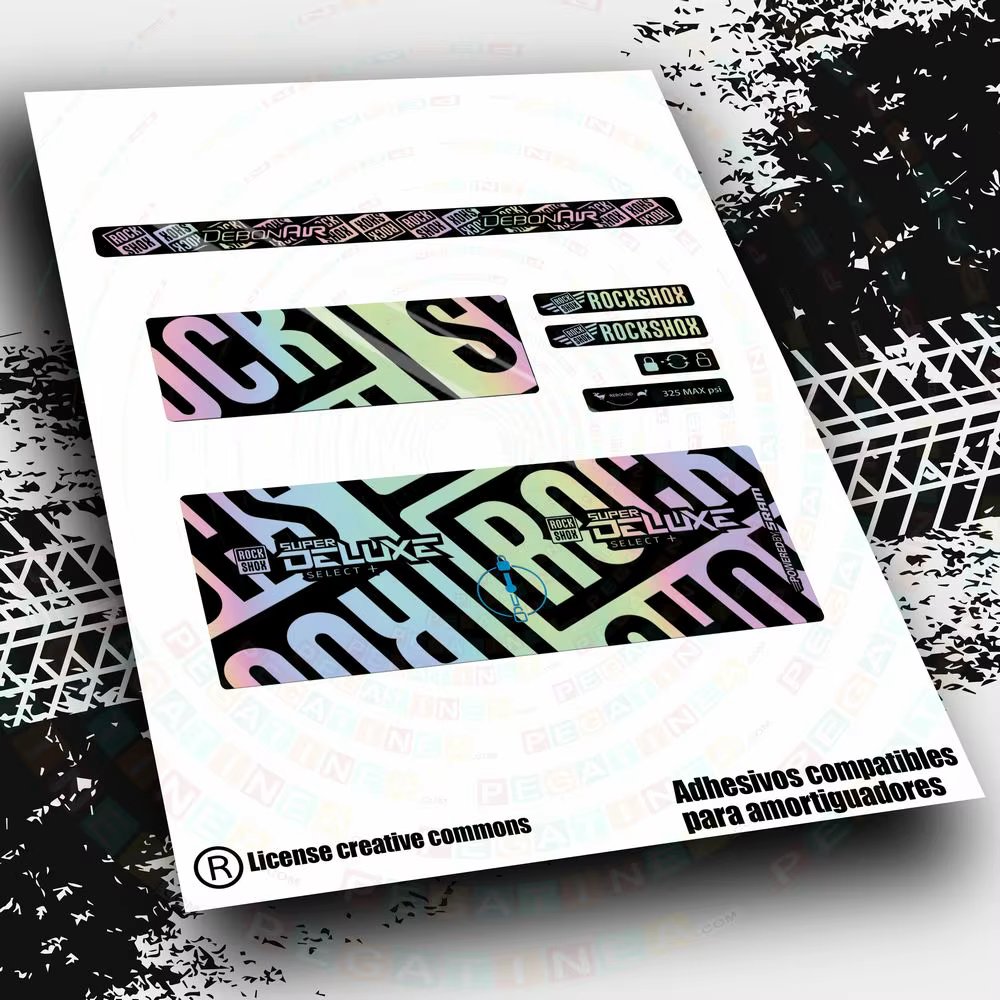 Bumper stickers ROCK SHOX SUPERDELUXE SELECT + 2021-22 WP490 bike stickers, bike MTB BTT bike accessories bike components stickers