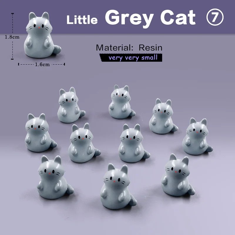 10pcs Grey Cats