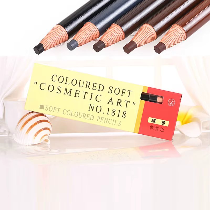 5 Colors Microblading 12pcs Eyebrow Pencil Colored Soft Cosmetic Art Permanent Makeup Waterproof Tattoo Supply