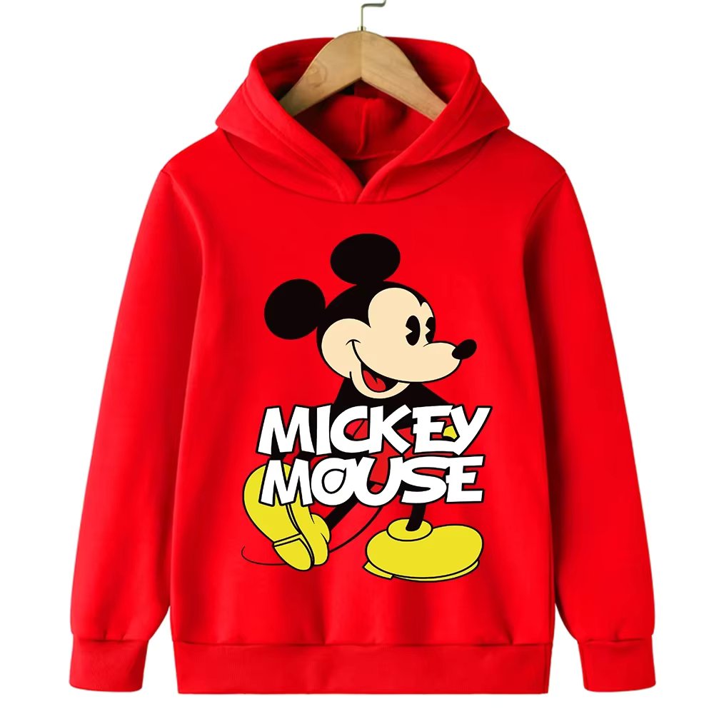 Harajuku Kids Mickey Kawaii Hoodie 2-14 Years Old Sweatshirt Spring Long Sleeve Cartoon Girls Boys Casual Clothing Tops Children