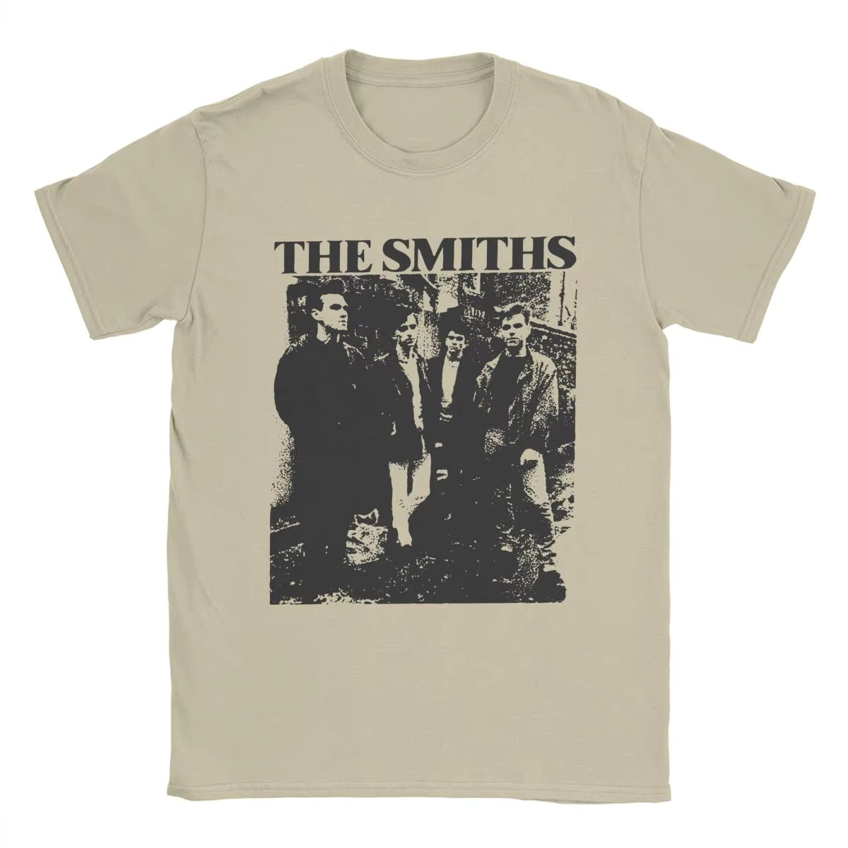 The Smiths Vintage Pencil Drawing Style T-Shirt for Men Music Casual Pure Cotton Tee Shirt O Sleeve T Shirt Printing Clothing