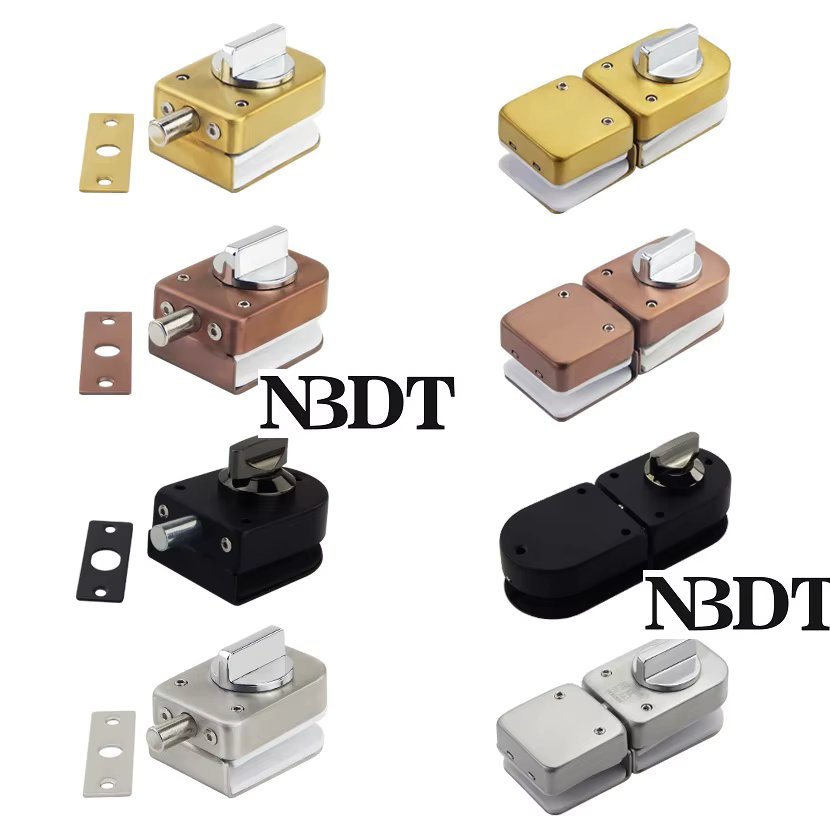 Stainless Steel 8-12mm Single Double Glass Door Bolt Latch Thumbturn Commerical Entrance Rose Gold Black Matte Brush
