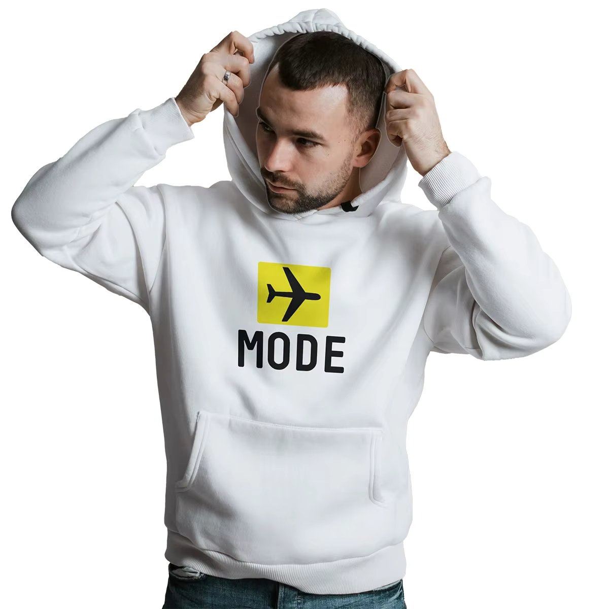 Men's Airplane Mode Hooded Sweatshirt Casual Cold Blouse