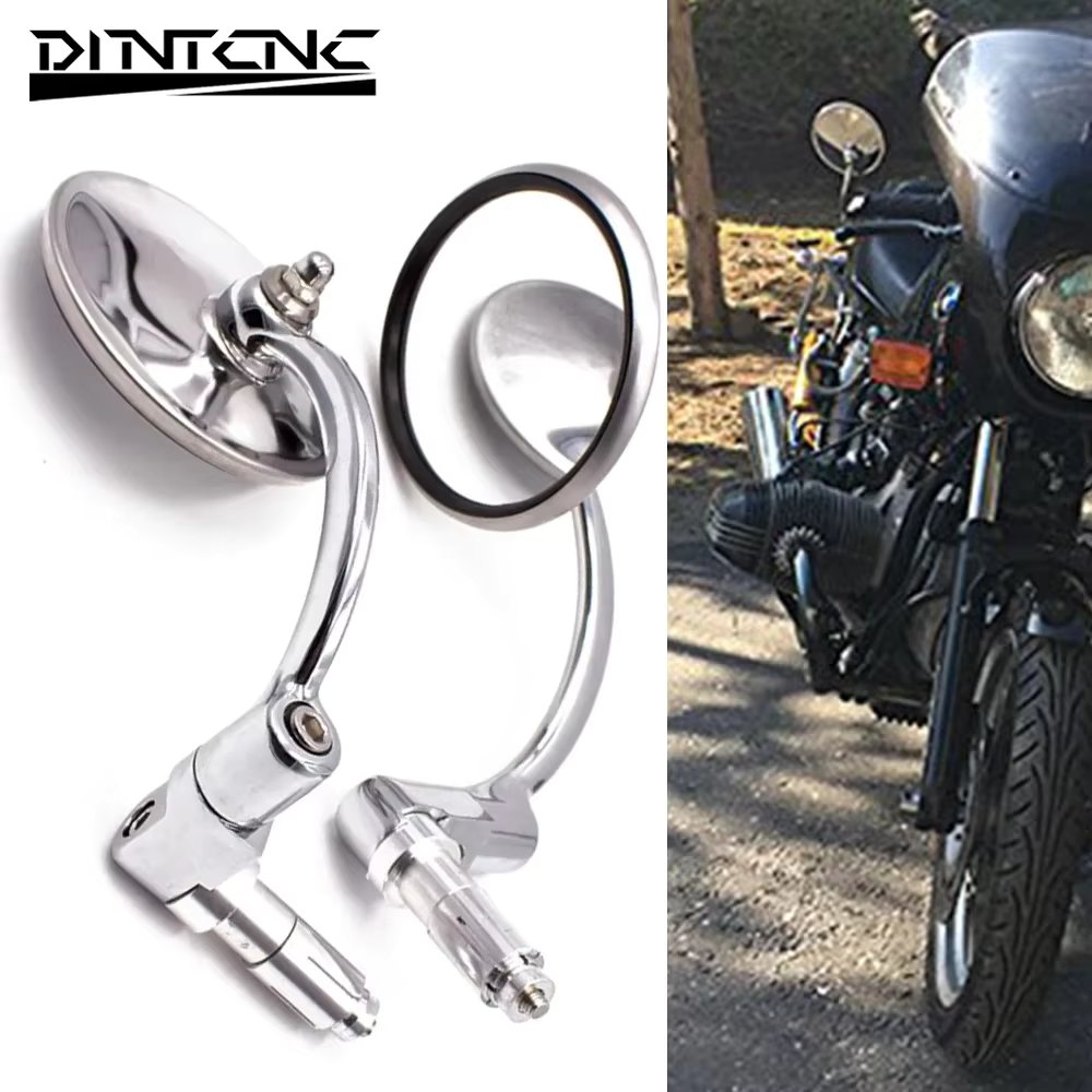 Handlebar Mirrors Universal for 22mm for Honda for Kasasaki for Yamaha Motorcycle Retro Round Handlebar Mirrors  Accessories