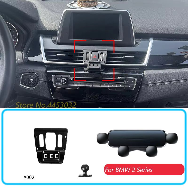 Car Phone Holder For BMW F45 2 Series Active Toure 2014-2018 Gravity Stand Mount Support Horizontal Mobile Bracket Accessories