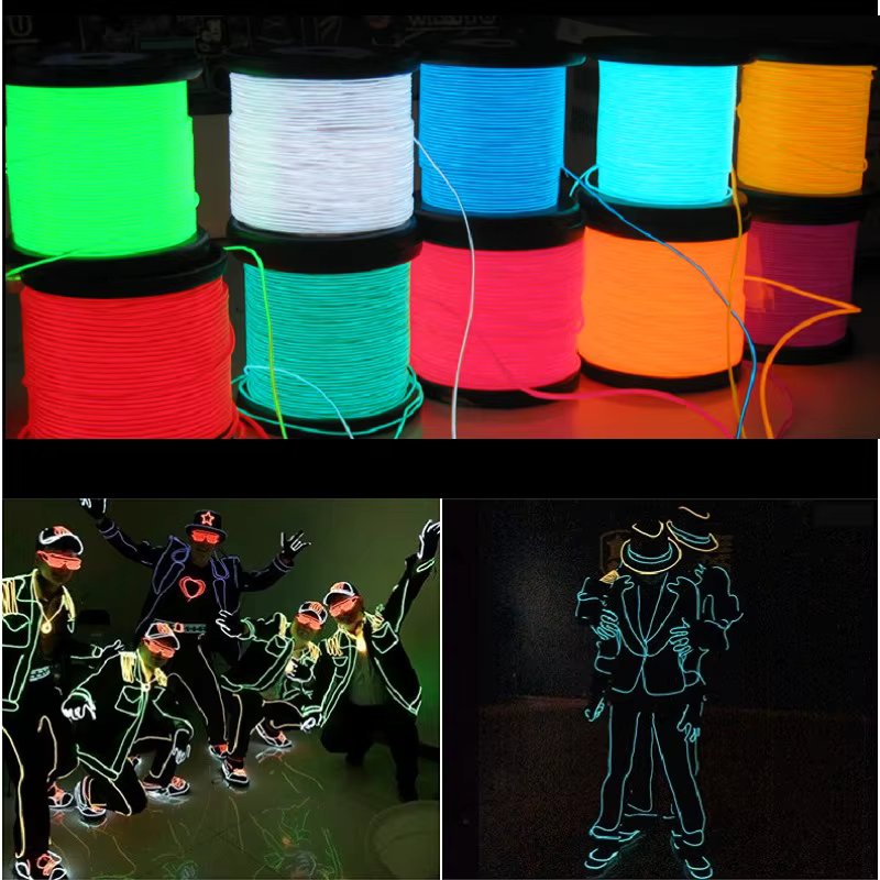Glow EL Wire Cable LED Neon Christmas Dance Party DIY Costumes Clothing Luminous Car Light Decoration Red Ball Rave 10m/3m/5m