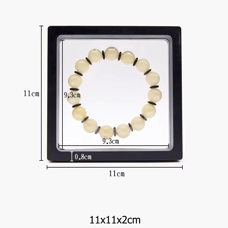 PE Film Brooch Coin Gems Jewelry Storage Box Dustproof Exhibition Decoration Suspended Floating Ring Earrings Display Rack Case