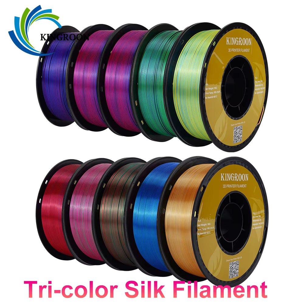 10KG/22lbs Tri-Color Silk PLA 3D Printer Filament 3 Color for 3D Printing Plastic Materials 1.75mm For FDM Printer Special Color
