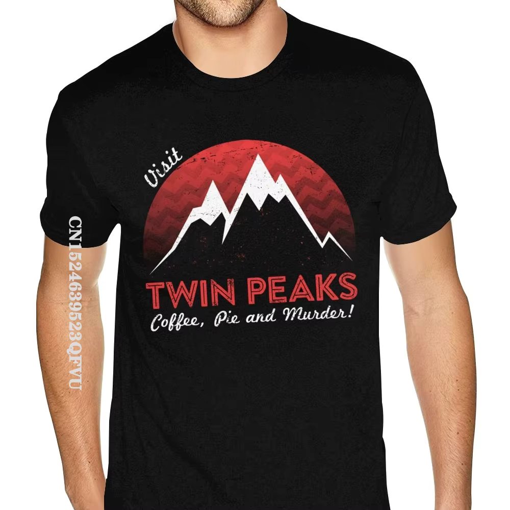 Brand New HipHop Print Pure Cotton Visit Twin Peaks T-Shirt Sport Man Shirt Men's Special Birthday Tops Shirts Cotton T Shirt