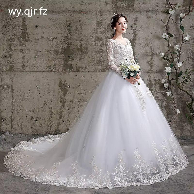 XXN-118#Bridal wedding dress Embroidered Lace on Net Full-sleeve Lace Up Mermaid/Trumpet Custom size free delivery wholesale