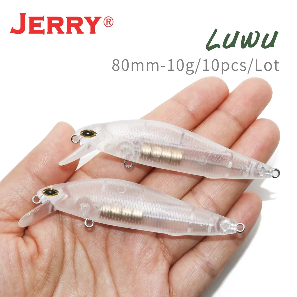 Jerry Luwu Far-casting Weight System Unpainted Fishing Lure Diving Minnow Top quality Artificial Baits Tackle